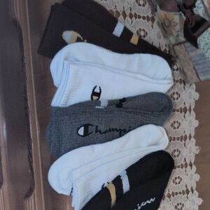 Champion Men's Athletic Socks - Cream, Gray, Black, Brown